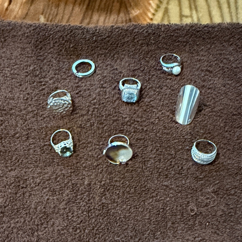 Silver Ring Set with Gemstones